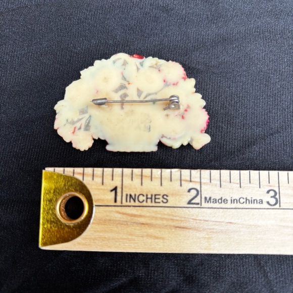Vintage Bundle of 3 Celluloid Brooches 3D Collectibles Floral Art Deco 1940’s - Picture 5 of 8